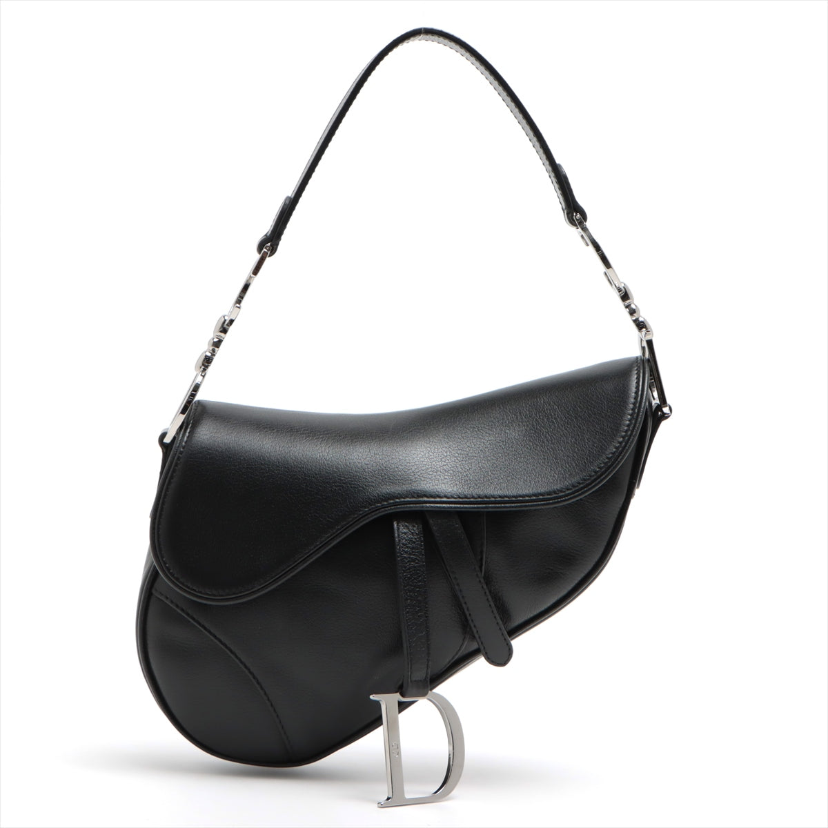 Pre-Owned Dior Vintage black leather silver hardware Saddle bag