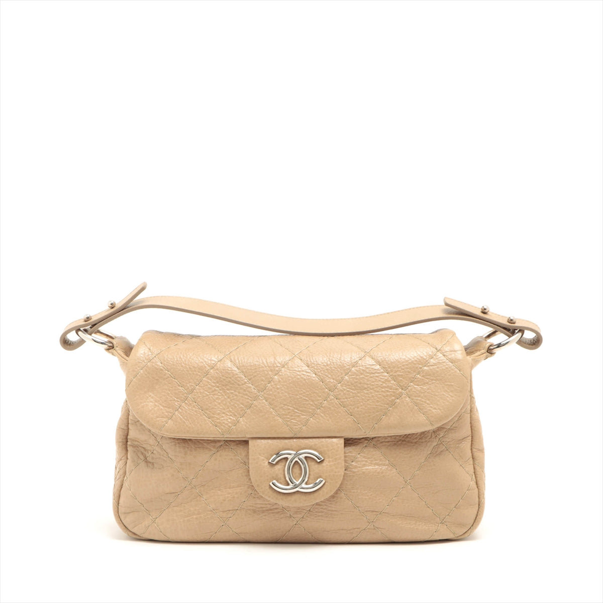 Chanel On The Road Flap Bag beige hobo shoulder bag