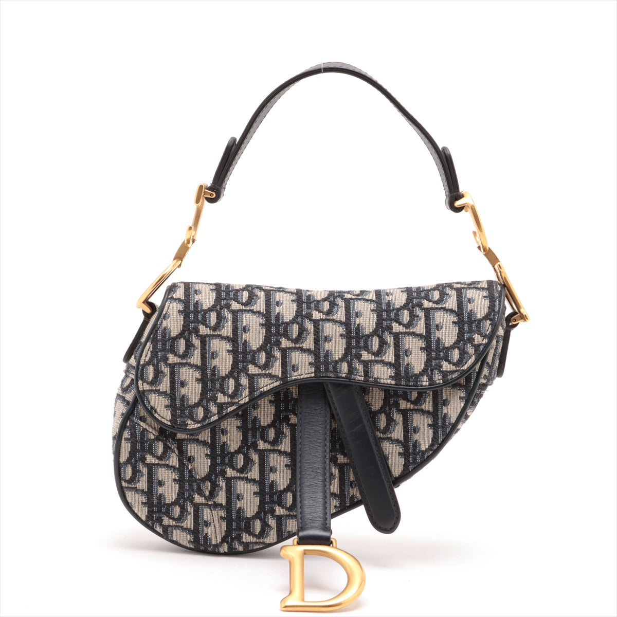 Pre Owned - Christian Dior Oblique Mini Saddle Bag Blue
