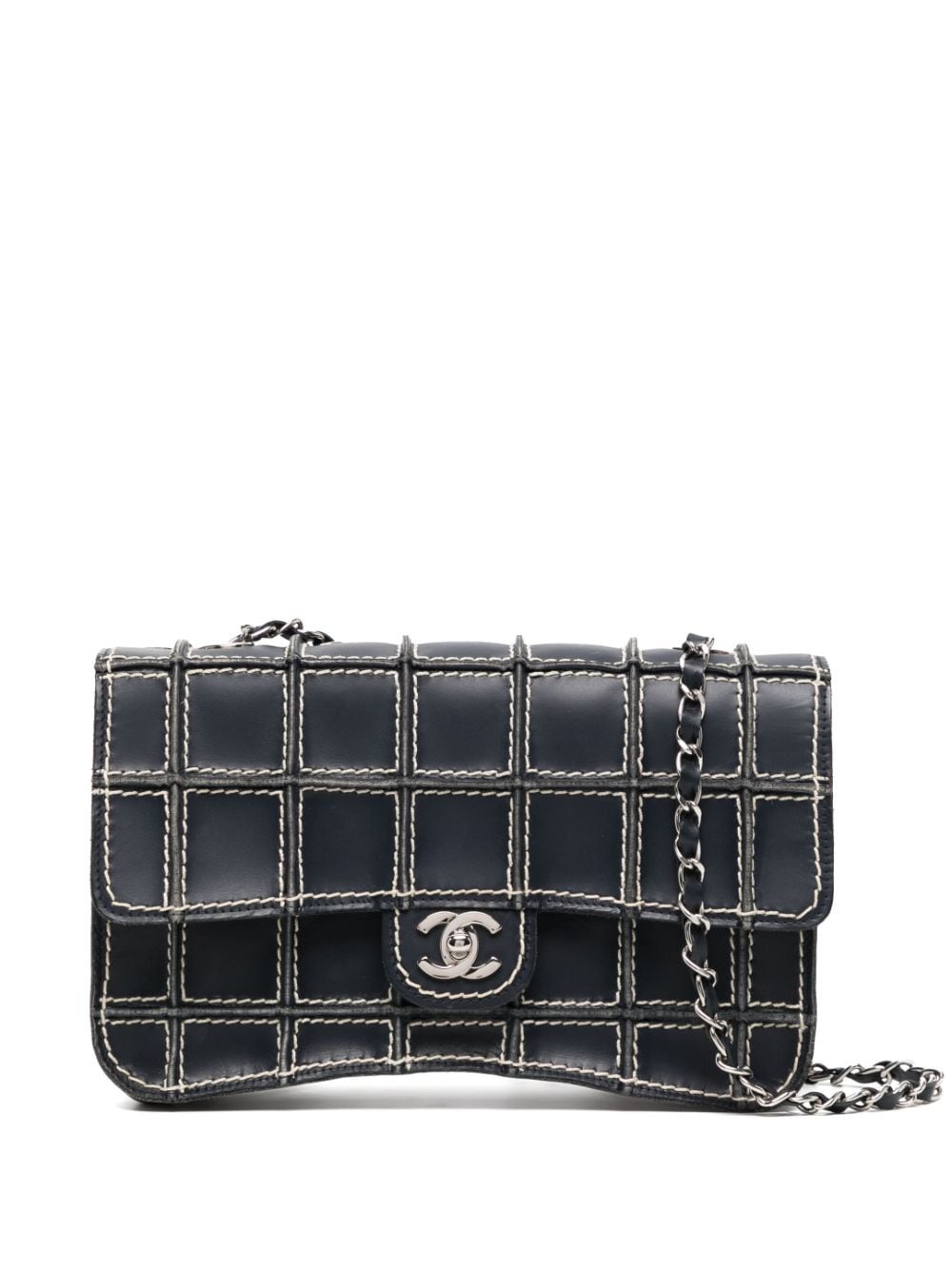 Chanel Vintage 2000s Wild Stitch Shoulder Classic flap bag black Lambskin Contrast