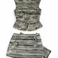 Louis Vuitton Vintage Sleeveless Top & Skirt Two-Piece Set – Abstract Stripe Floral Pattern