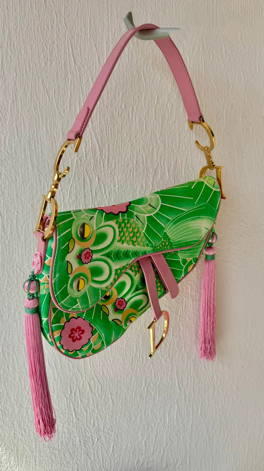 Dior vintage Koi Silk Saddle Bag