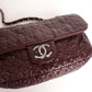 Pre-Owned Chanel Classic Flap Bag Quilted Crinkled Patent Leather Burgundy - Classic Charmers