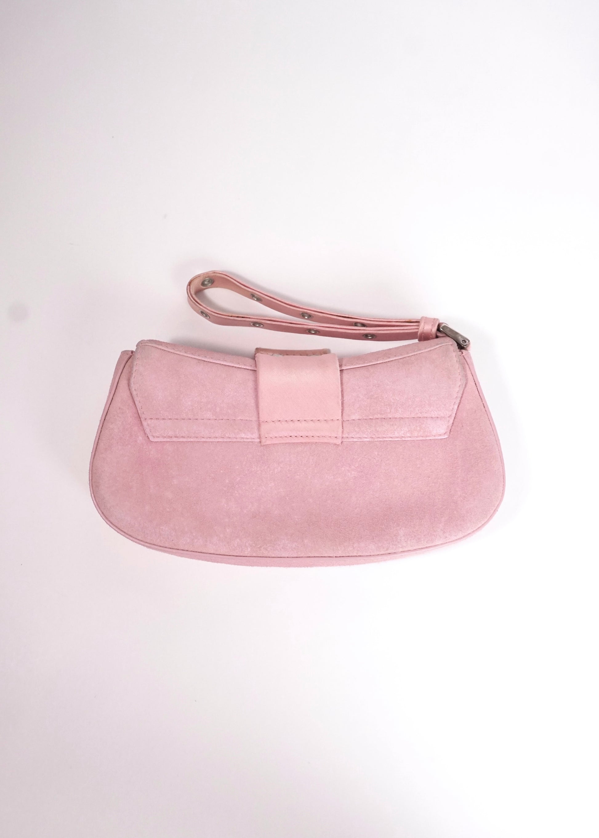 Pre-Owned Christian Dior Street Chic Pochette Pink Suede with Silver Hardware - Classic Charmers