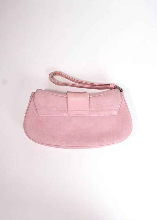 Pre-Owned Christian Dior Street Chic Pochette Pink Suede with Silver Hardware - Classic Charmers