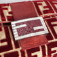 Pre-Owned Fendi Baguette Velvet Zucca Monogram Shoulder Bag Red with Rhinestone FF Buckle - Classic Charmers
