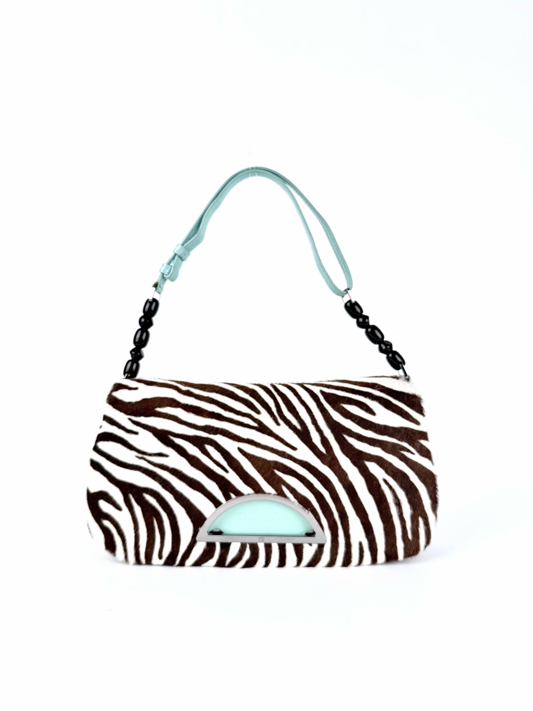 Christian Dior Malice Pearl zebra print pony hair shoulder bag