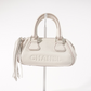 Chanel White Caviar Leather Tassel Boston Bag 