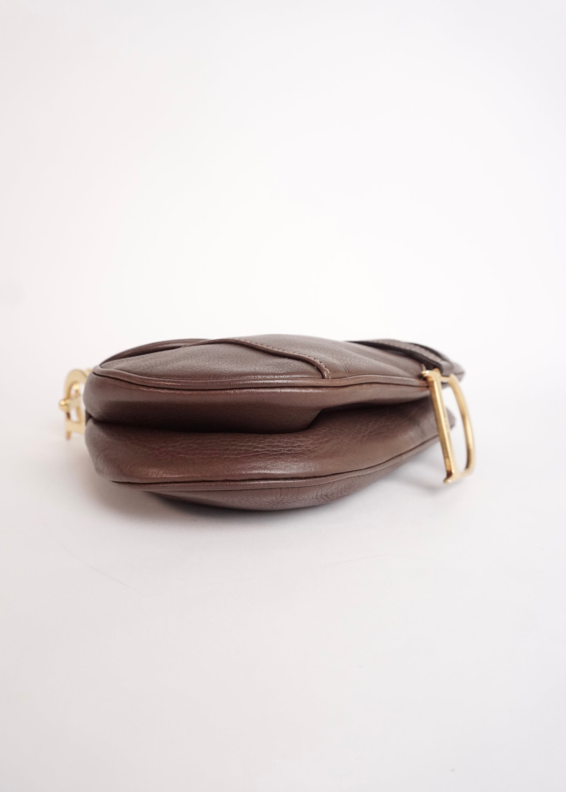 Pre-Owned Christian Dior Saddle Bag Brown Leather with Gold Hardware - Classic Charmers
