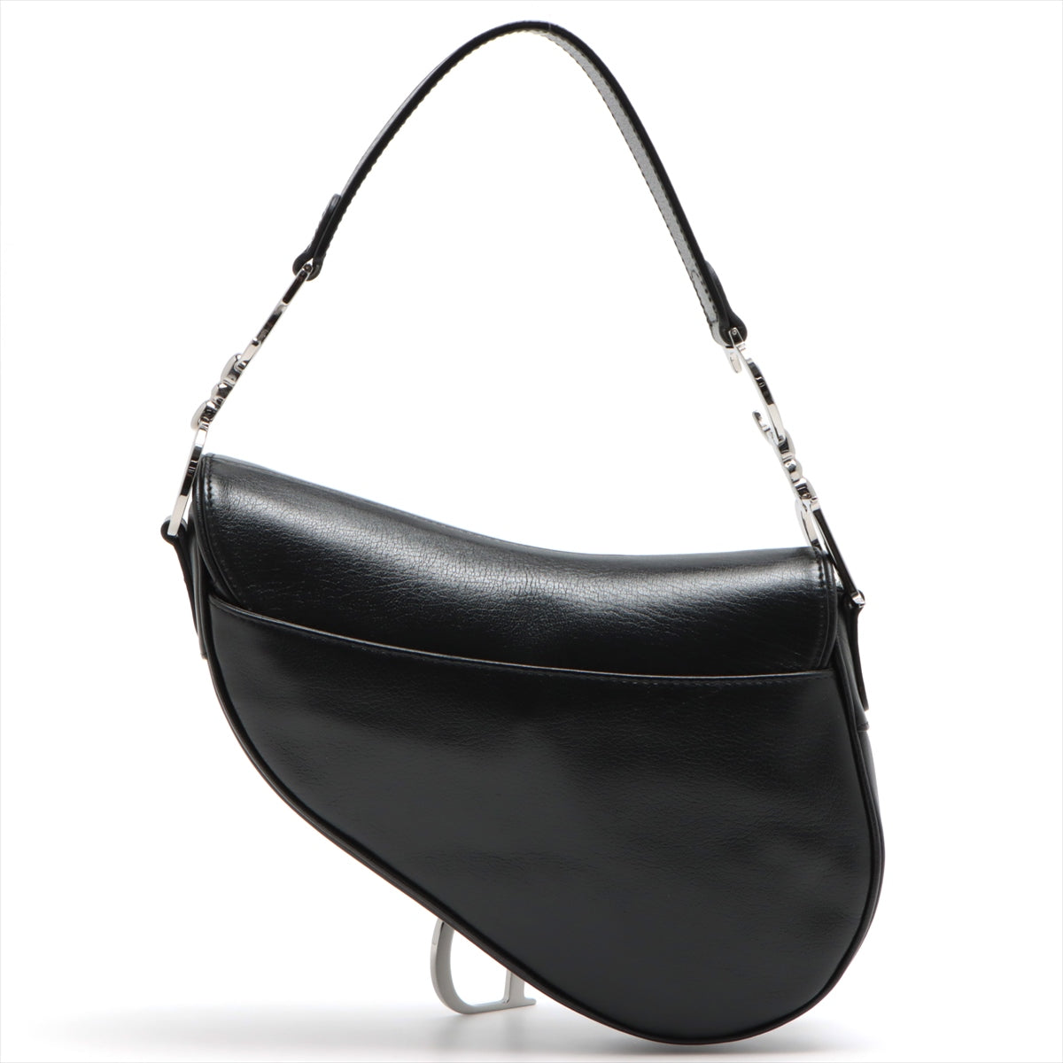 Pre-Owned Dior Vintage black leather silver hardware Saddle bag