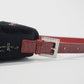 Pre-Owned Fendi Baguette Beaded Floral Embroidery Satin Bag with Red Strap