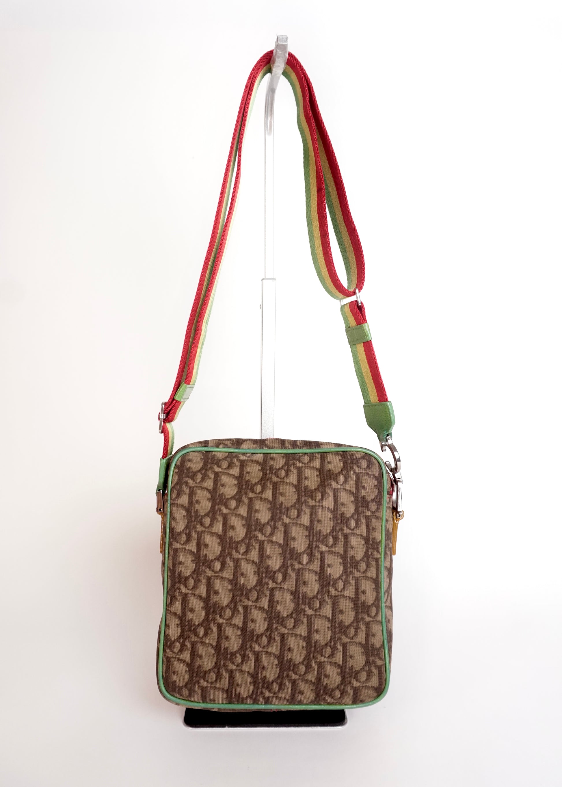 Pre-Owned Christian Dior Rasta Oblique Canvas Crossbody Bag Brown/Green/Red/Yellow - Classic Charmers