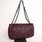 Pre-Owned Chanel Classic Flap Bag Quilted Crinkled Patent Leather Burgundy - Classic Charmers