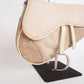 Pre-Owned Christian Dior Saddle Bag Canvas with Leather Trim Beige - Classic Charmers