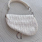 Dior vintage all white Silver hardware Saddle bag