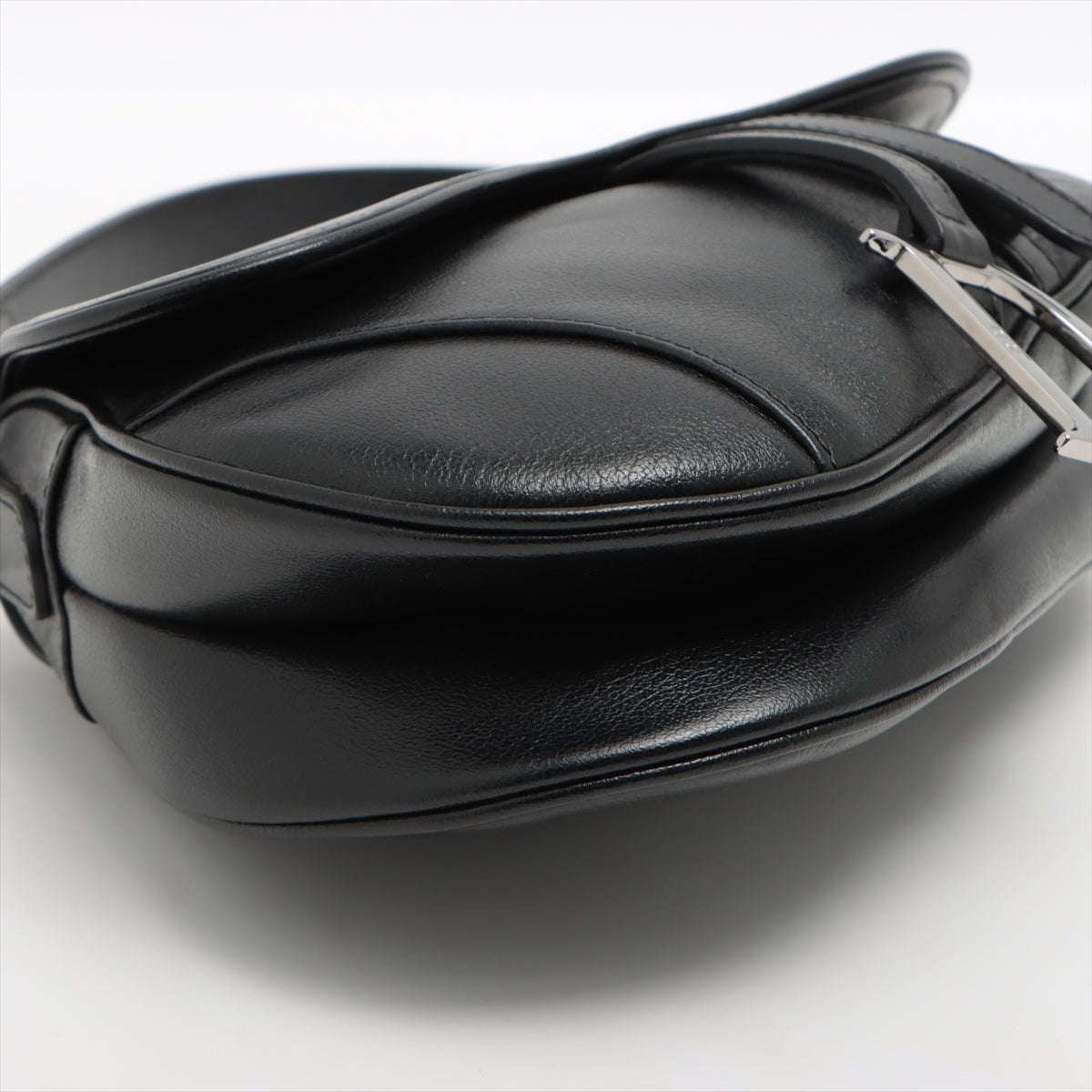 Pre-Owned Dior Vintage black leather silver hardware Saddle bag