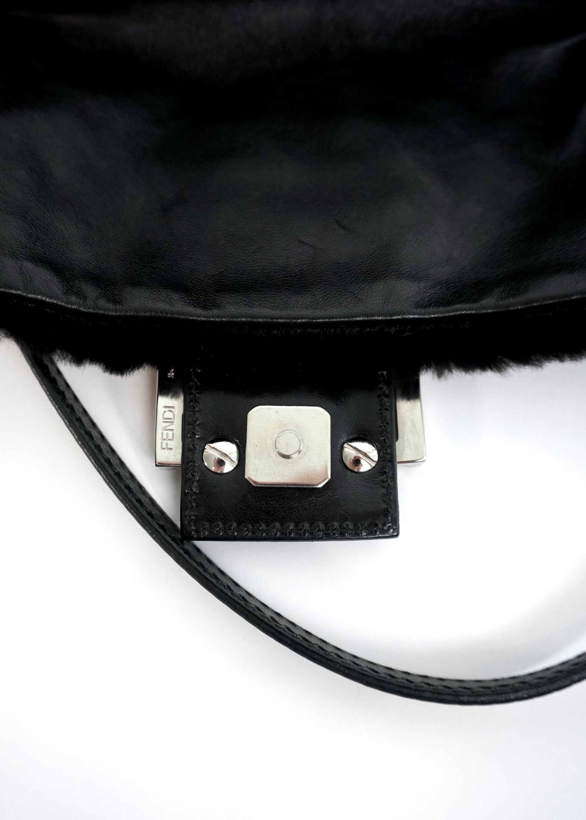 Pre-Owned Fendi Baguette Pony Hair Leather Shoulder Bag Black - Classic Charmers
