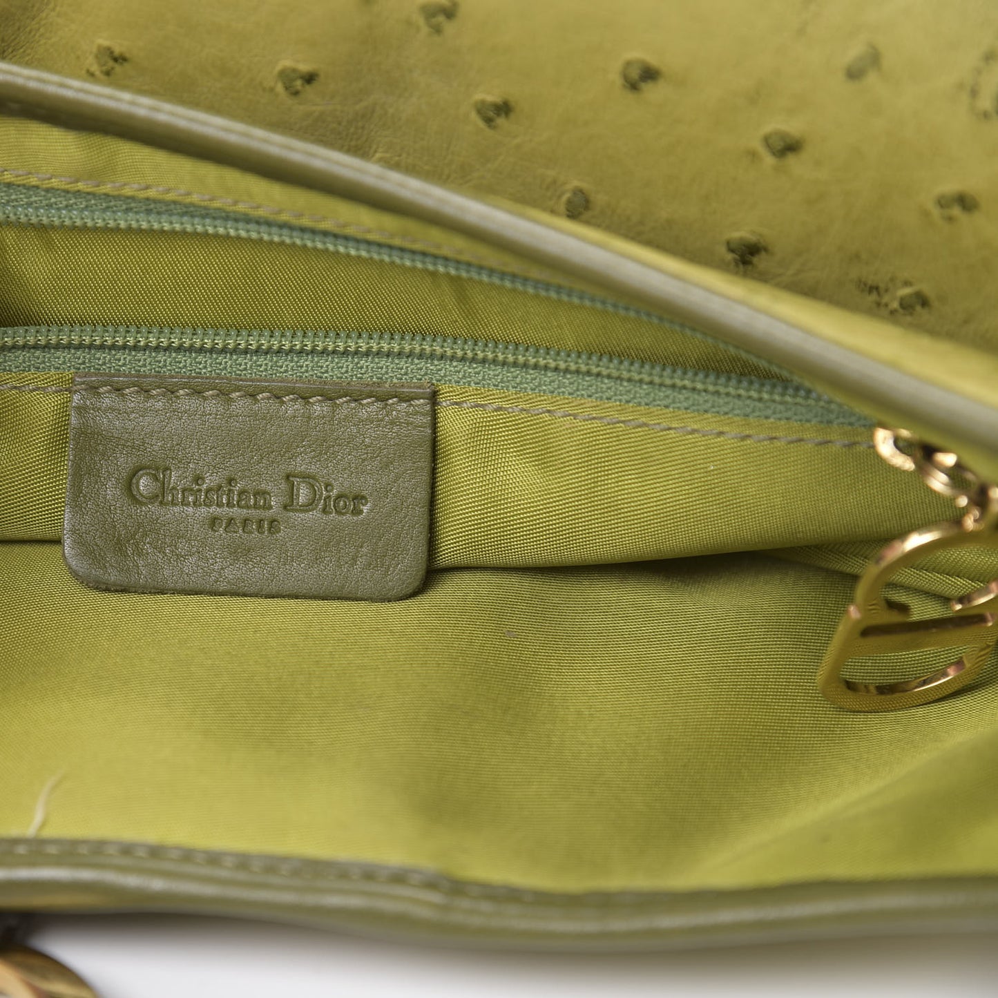 RARE Christian Dior limited edition Green Ostrich Saddle bag