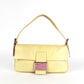Pre-Owned Fendi Baguette Shoulder Bag – Cream Lambskin with Pink FF Buckle