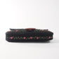 Pre-Owned Fendi Baguette Beaded Floral Embroidery Satin Bag with Red Strap