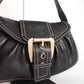 Pre-Owned Celine Buckle Flap Shoulder Bag Black Leather with Contrast Stitching - Classic Charmers