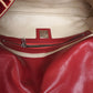 Pre-Owned Fendi Baguette Velvet Zucca Monogram Shoulder Bag Red with Rhinestone FF Buckle - Classic Charmers