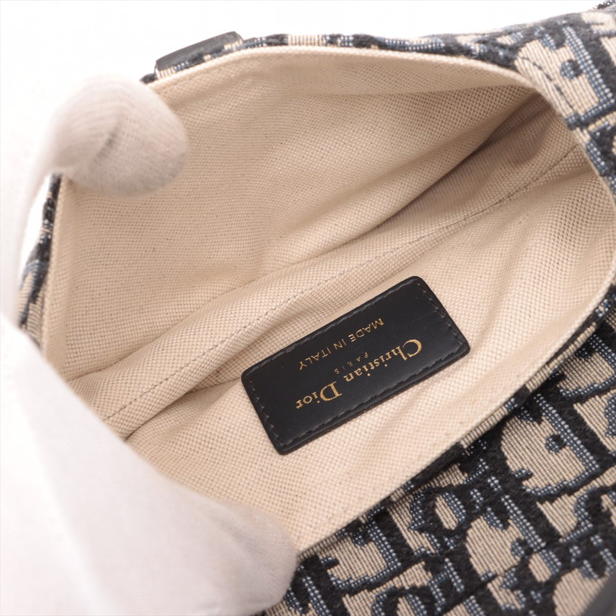 Pre Owned - Christian Dior Oblique Mini Saddle Bag Blue