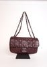 Pre-Owned Chanel Classic Flap Bag Quilted Crinkled Patent Leather Burgundy - Classic Charmers