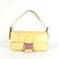 Pre-Owned Fendi Baguette Shoulder Bag – Cream Lambskin with Pink FF Buckle