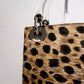 Pre-Owned Christian Dior Lady mini Dior Leopard-Print Leather 2-Way Handbag with Acrylic Handles - Classic Charmers