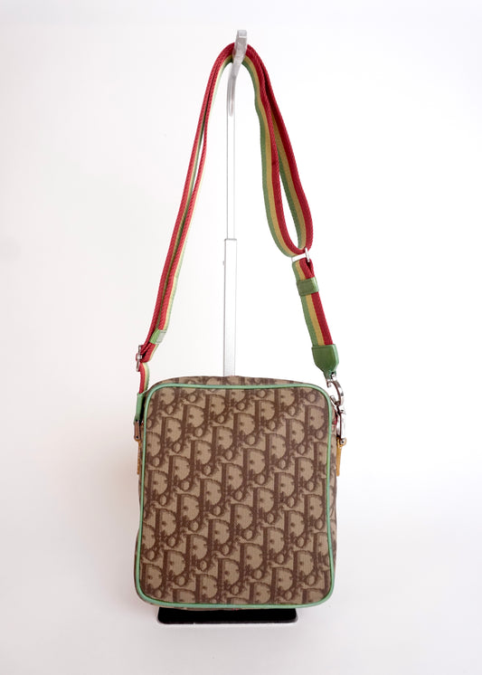 Pre-Owned Christian Dior Rasta Oblique Canvas Crossbody Bag Brown/Green/Red/Yellow - Classic Charmers