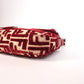 Pre-Owned Fendi Baguette Velvet Zucca Monogram Shoulder Bag Red with Rhinestone FF Buckle - Classic Charmers