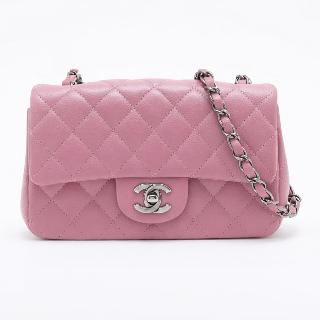 Chanel Caviar Leather Pink Classic Flap mini