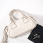 Pre-Owned Chanel White calfskin Leather Tassel Mini Boston Bag
