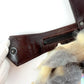 Fendi Fur Knit Acrylic Logo Handle Handbag Brown Multi