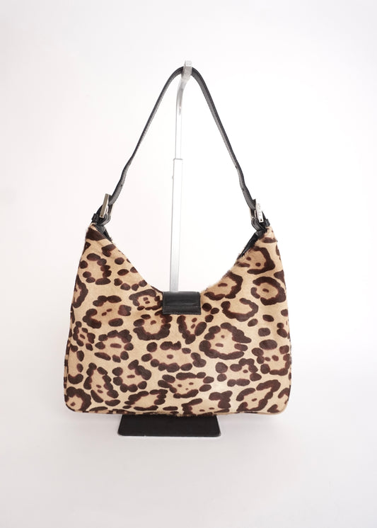 Pre-Owned Fendi Baguette Leopard Print Calf Hair Shoulder Bag - Classic Charmers