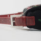 Pre-Owned Fendi Baguette Beaded Floral Embroidery Satin Bag with Red Strap