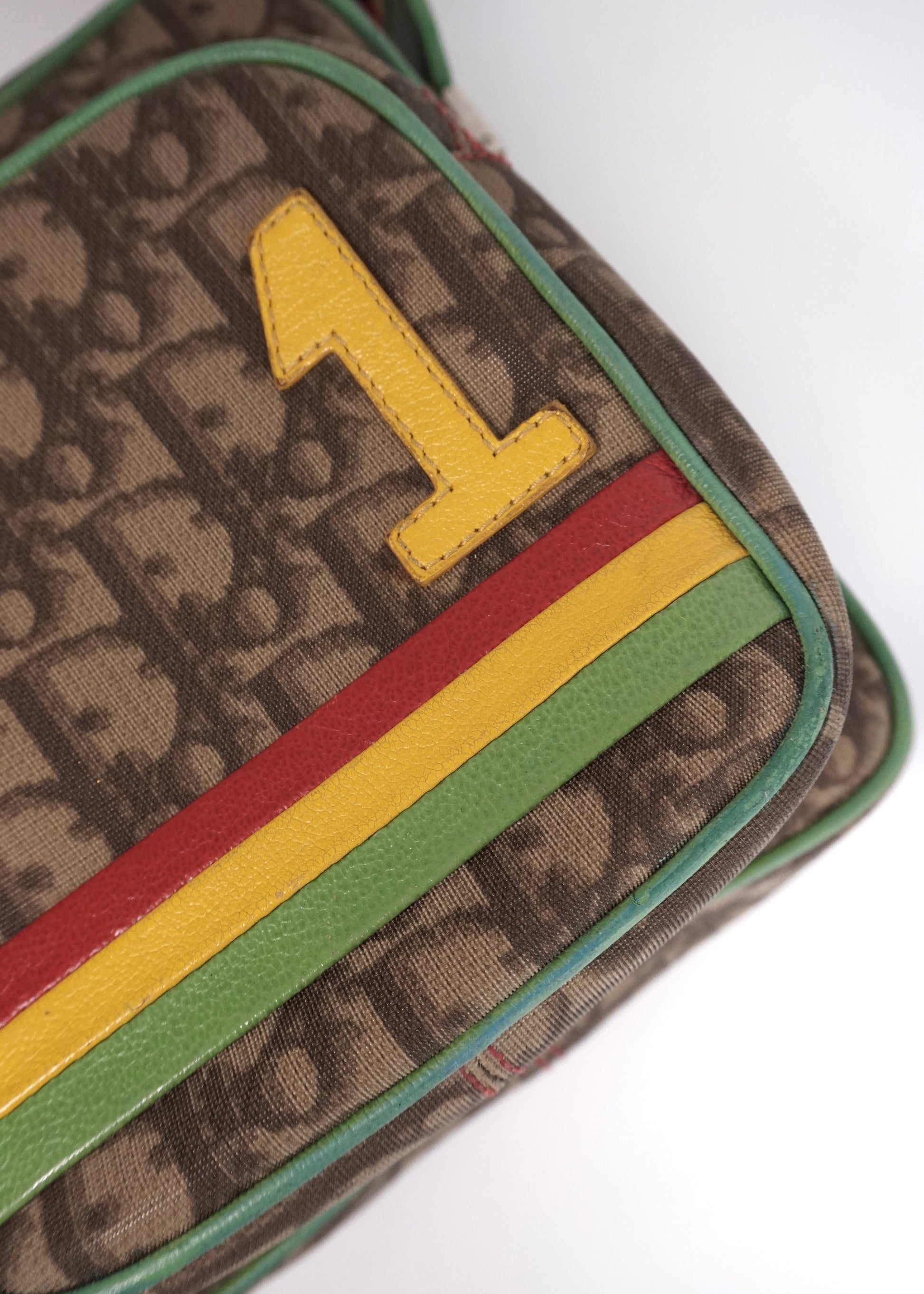 Pre-Owned Christian Dior Rasta Oblique Canvas Crossbody Bag Brown/Green/Red/Yellow - Classic Charmers