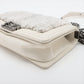 Pre-Owned Chanel Boy Chanel Fur × Leather Chain Shoulder Bag Beige Silver Metal