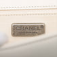 Pre-Owned Chanel Boy Chanel Fur × Leather Chain Shoulder Bag Beige Silver Metal