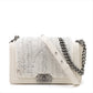 Pre-Owned Chanel Boy Chanel Fur × Leather Chain Shoulder Bag Beige Silver Metal