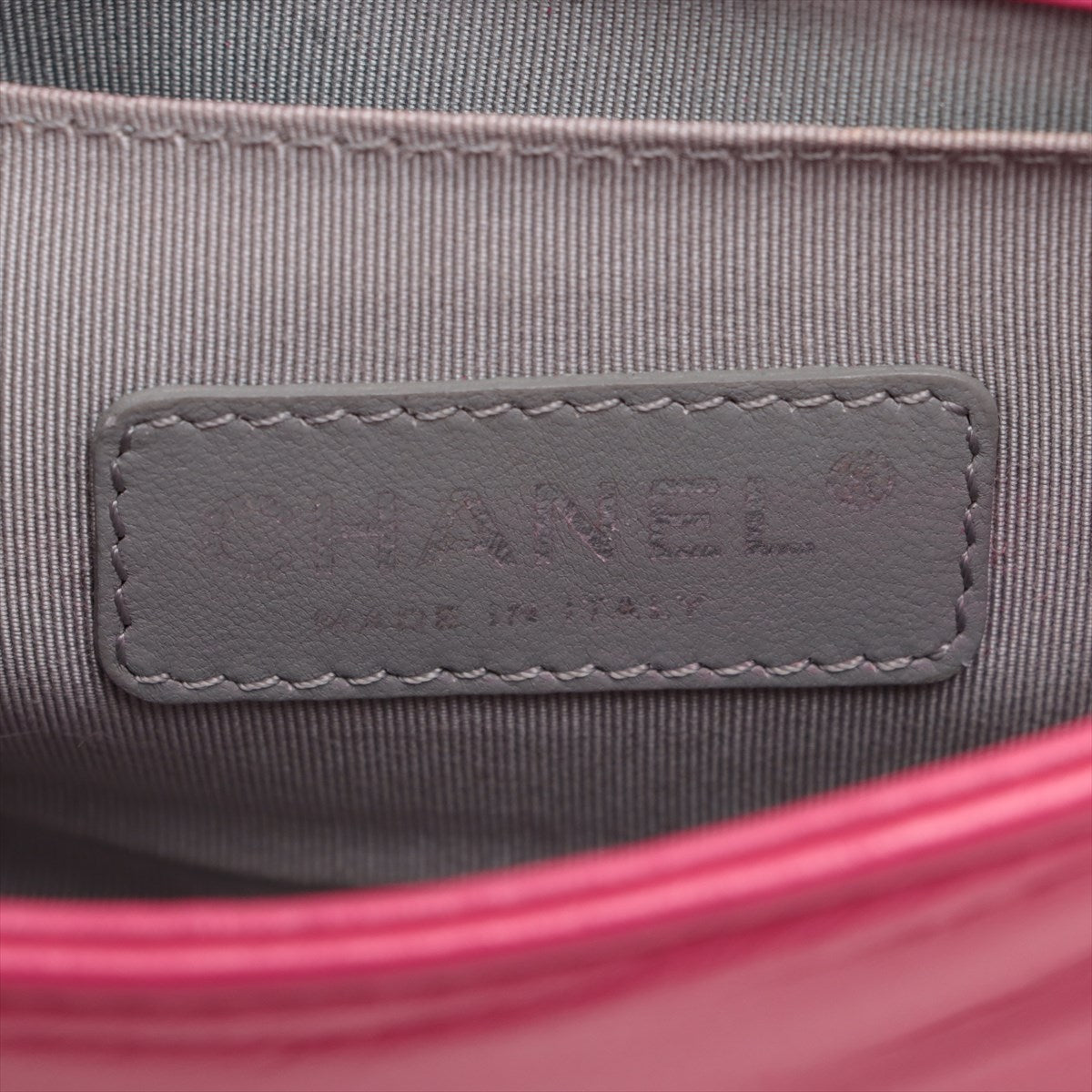 Pre-Owned Chanel Boy Chanel 20 Small Galuchat Chain Shoulder Bag Pink Silver Metal