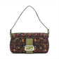Pre-Owned Fendi Mamma Baguette Lizard x canvas Shoulder bag