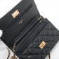 Pre-Owned Chanel 2.55 Lambskin Wallet on Chain Shoulder Bag Black Gold Metal - Classic Charmers