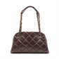 Chanel Coco mini Mark Vintage calf Chain Shoulder Bag Bordeaux Gold Metal - Classic Charmers