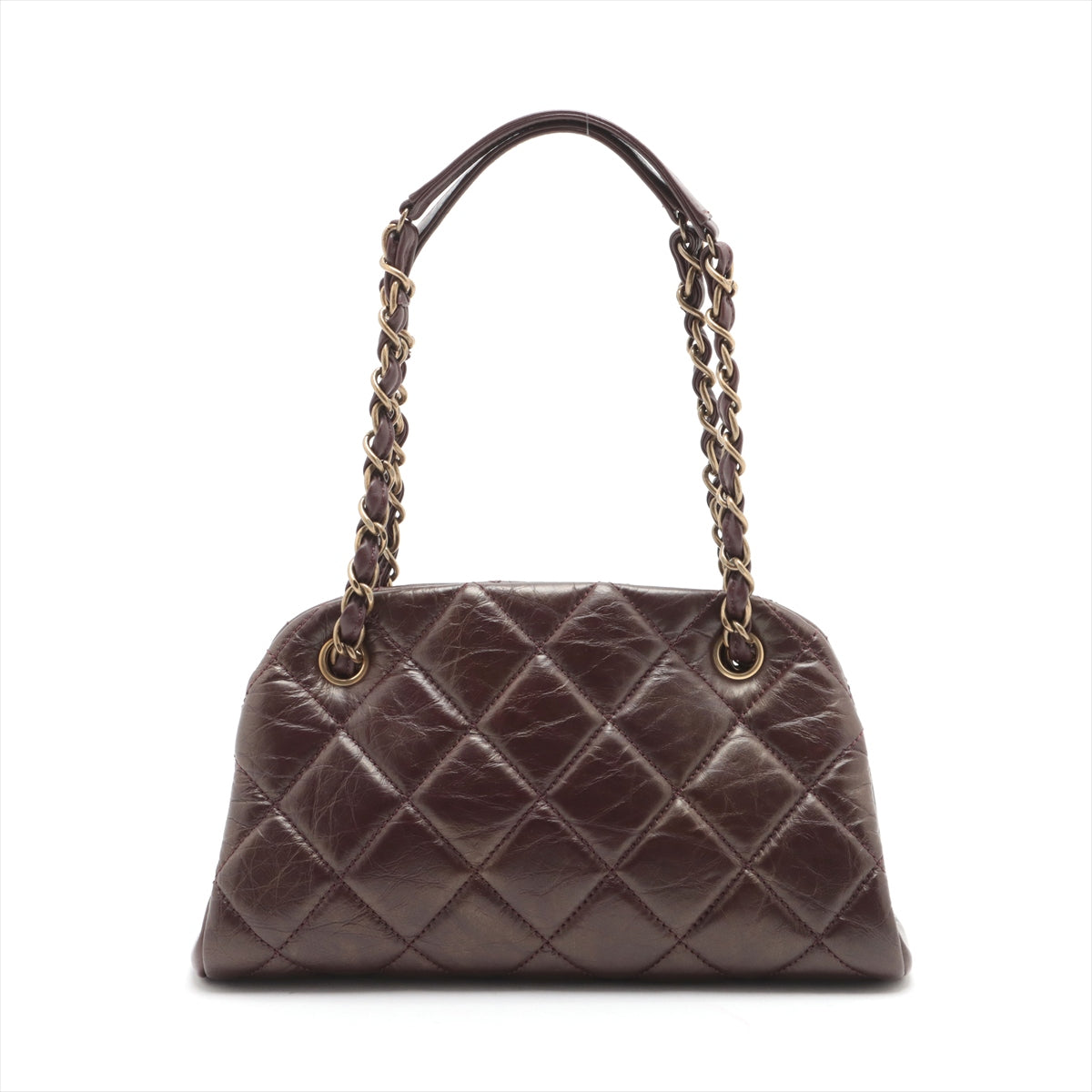 Chanel Coco mini Mark Vintage calf Chain Shoulder Bag Bordeaux Gold Metal