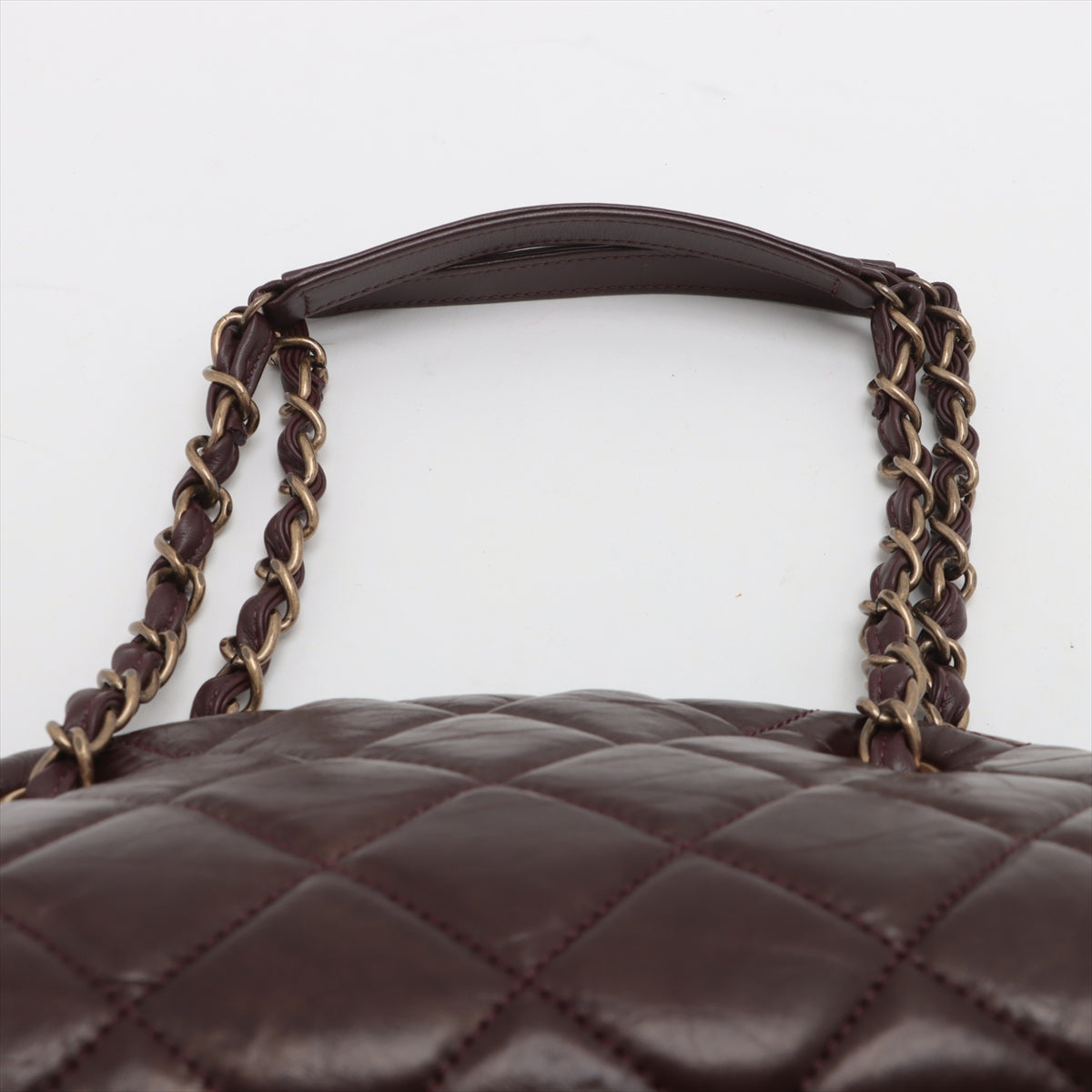Chanel Coco mini Mark Vintage calf Chain Shoulder Bag Bordeaux Gold Metal