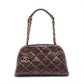 Chanel Coco mini Mark Vintage calf Chain Shoulder Bag Bordeaux Gold Metal - Classic Charmers