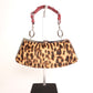 Pre-Owned Dior Leopard Pony Hair Red Leather Shoulder Bag with Ring Hardware - Classic Charmers