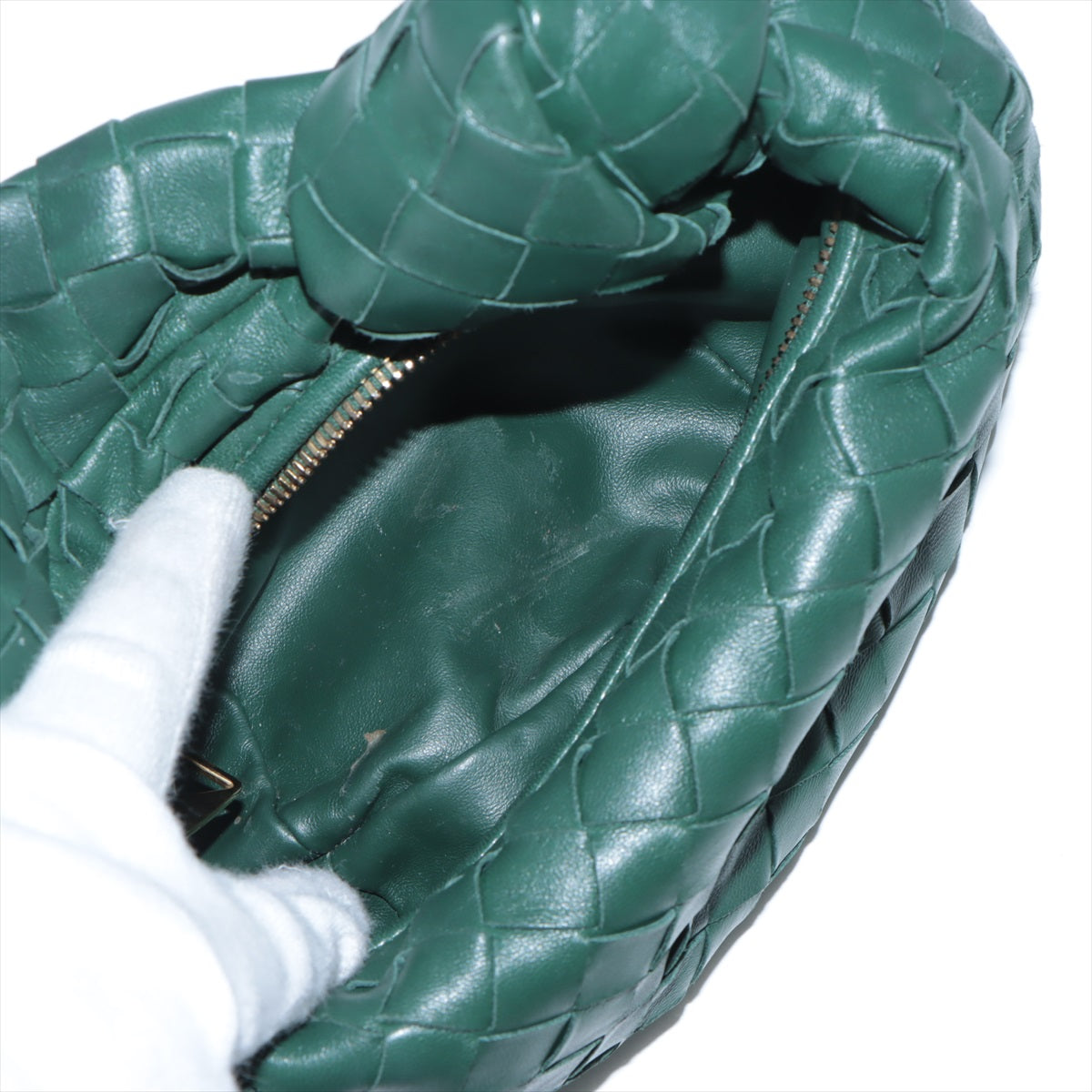 Pre-Owned Bottega Veneta Intrecciato Candy Jodi Leather Hand bag Dark green